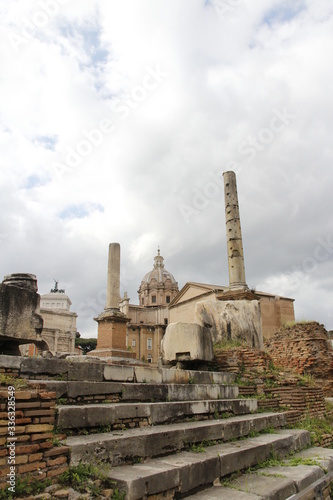 View of the ruins in Roman Forum, Rome, Italy