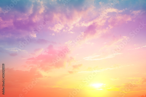 Print op canvas Colorful cloudy sky at sunset