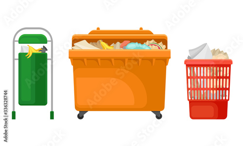 Garbage or Refuse in the Tanks and Sack Vector Set