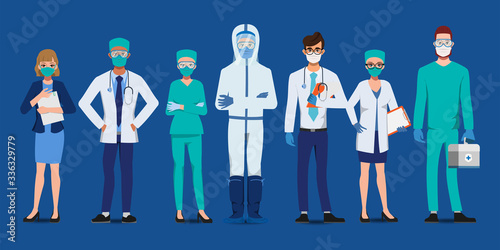 Doctor who save patients from coronavirus outbreak.  Fight to COVID-19 concept.