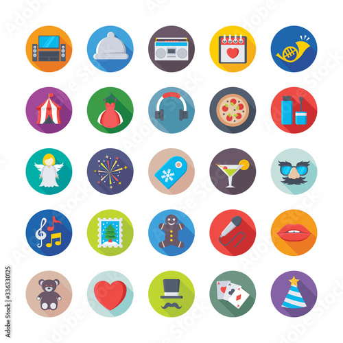 Christmas, Party and Celebrations Vector Icons 4