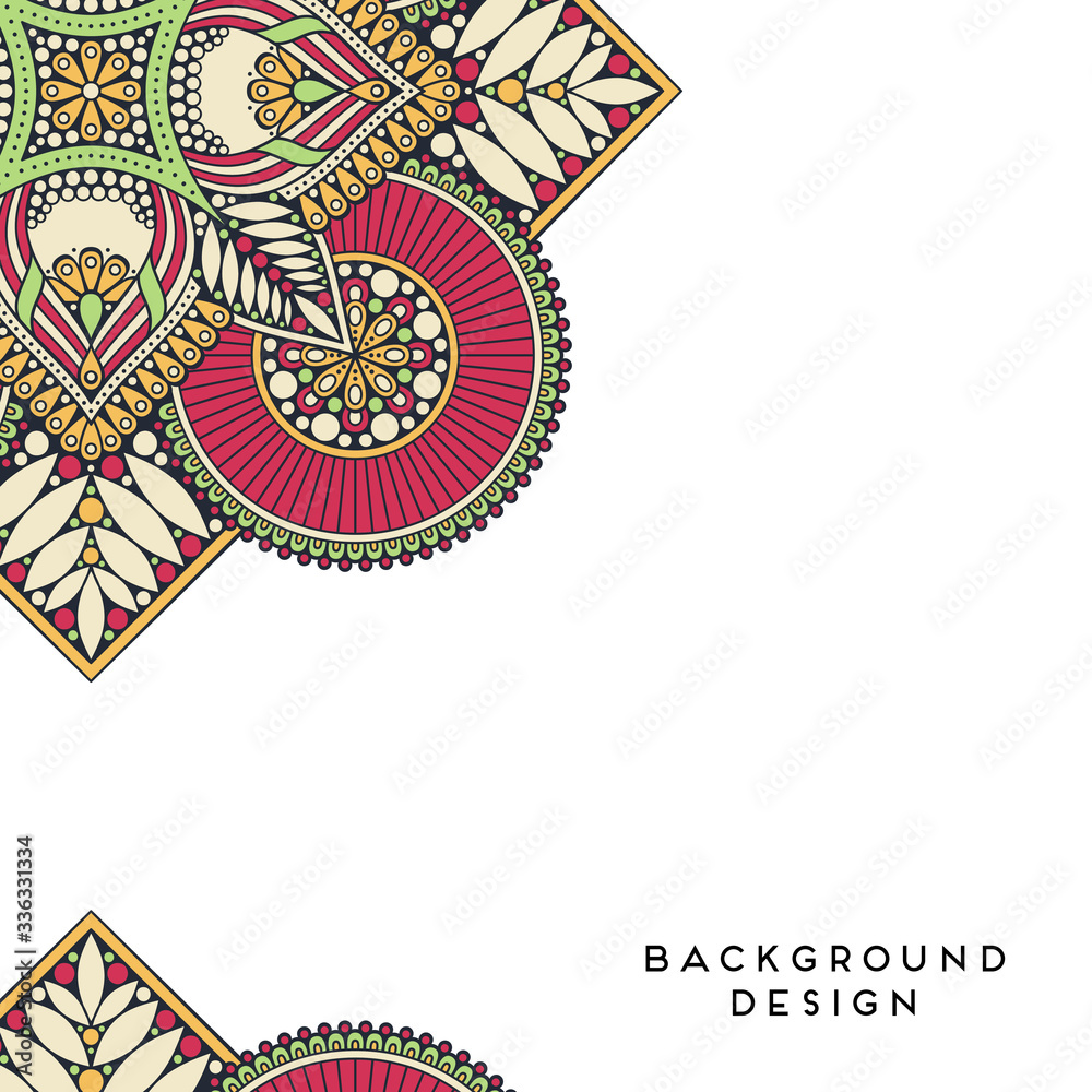 Vector background with ornaments. Vector mandala