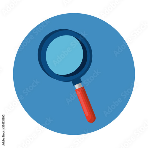 Lupe icon design, Tool search magnifying glass zoom lens and exploration theme Vector illustration