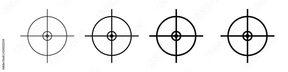 Different icon set of targets and destination. Target and aim, targeting and aiming. Vector illustration
