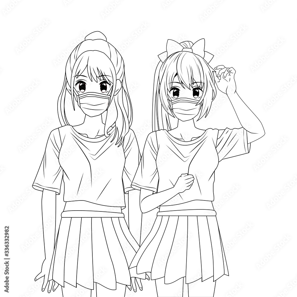 girls using face masks anime characters girls using face masks anime characters