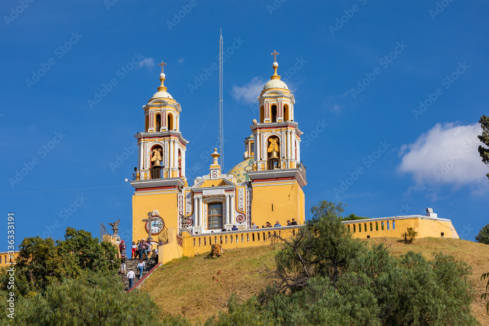 Church of Our Lady of Remedies in Cholula, Mexico. Latin America.