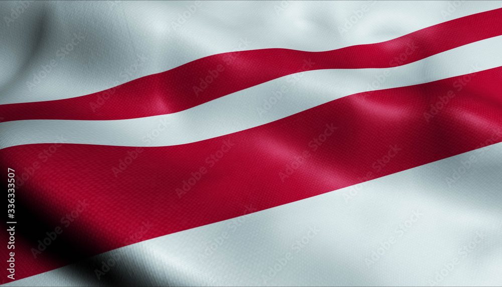 Naklejka premium Waving Japan City Flag of Onomichi Closeup View