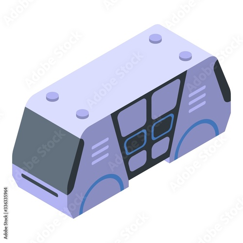 Unmanned bus icon. Isometric of unmanned bus vector icon for web design isolated on white background