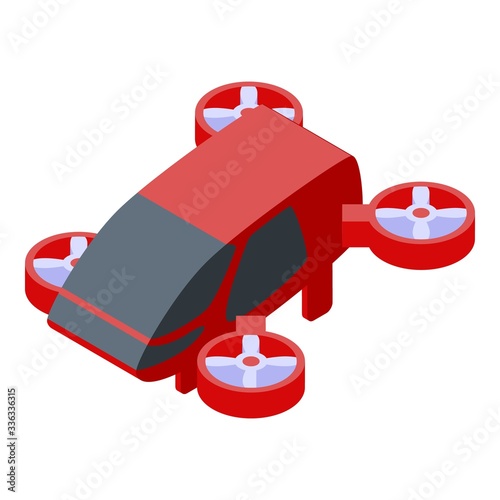 Unmanned taxi car icon. Isometric of unmanned taxi car vector icon for web design isolated on white background