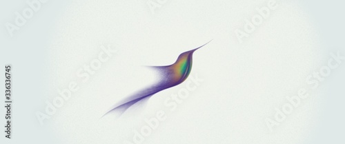 Obraz na plátně abstract flying hummingbirds isolated on white background illustration