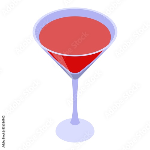 Full martini glass icon. Isometric of full martini glass vector icon for web design isolated on white background