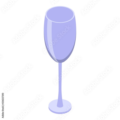 Champagne flute icon. Isometric of champagne flute vector icon for web design isolated on white background