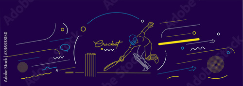 Cricket horizontal banner batsman championship background. Use for cover  poster  template  brochure  decorated  flyer  banner.