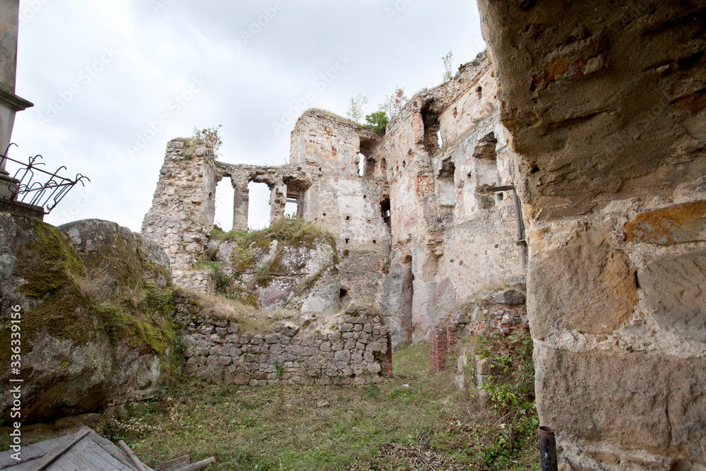 Very impressive ruins of the Gothic castle in Odrzykon lie on a rocky hill near Krosno (Poland) at an altitude of 452 m