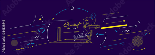 Cricket horizontal banner batsman championship background. Use for cover  poster  template  brochure  decorated  flyer  banner.