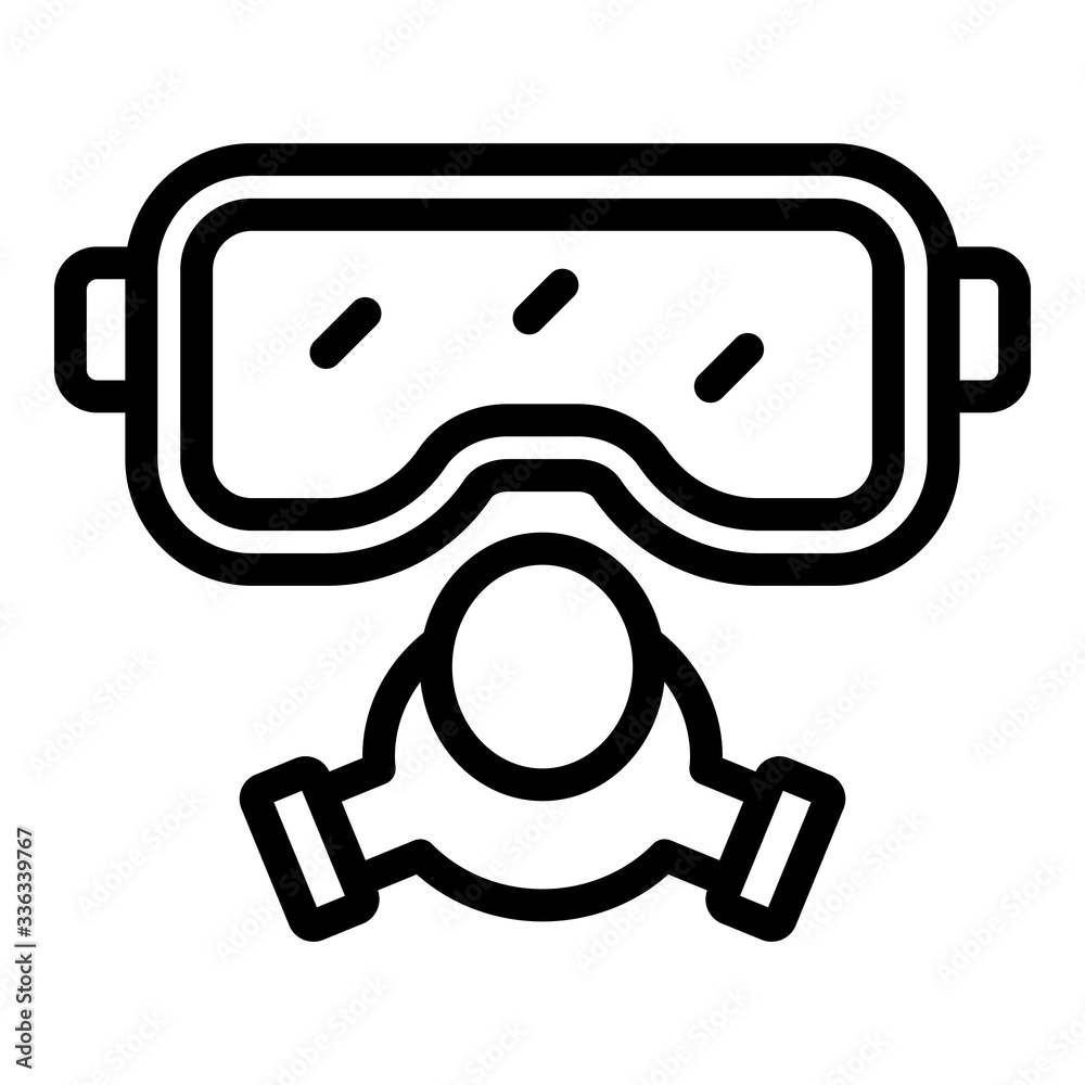 Diving mask icon. Outline diving mask vector icon for web design isolated on white background Diving mask icon. Outline diving mask vector icon for web design isolated on white background