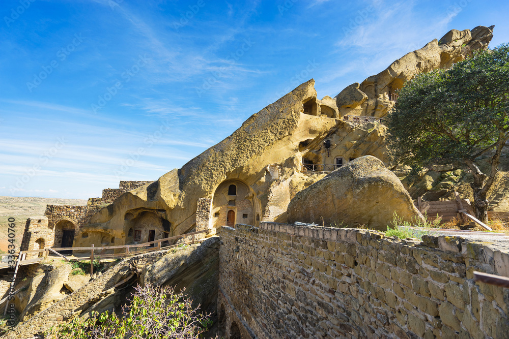 Fototapeta premium Cave Monastery David Garedji, ancient rock christian complex in Kakheti ,Georgia.