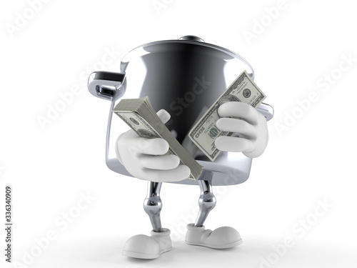 Kitchen pot character counting money