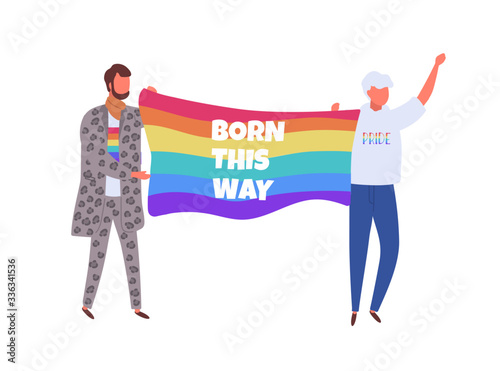Lgbtq activists born this way rainbow flag 