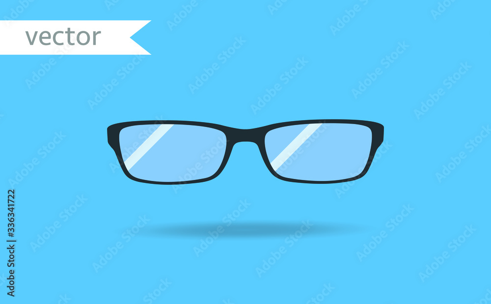 Glasses vector icon, symbol. White and black vector desgin. Modern, simple flat vector illustration for web site, mobile app or poster design.