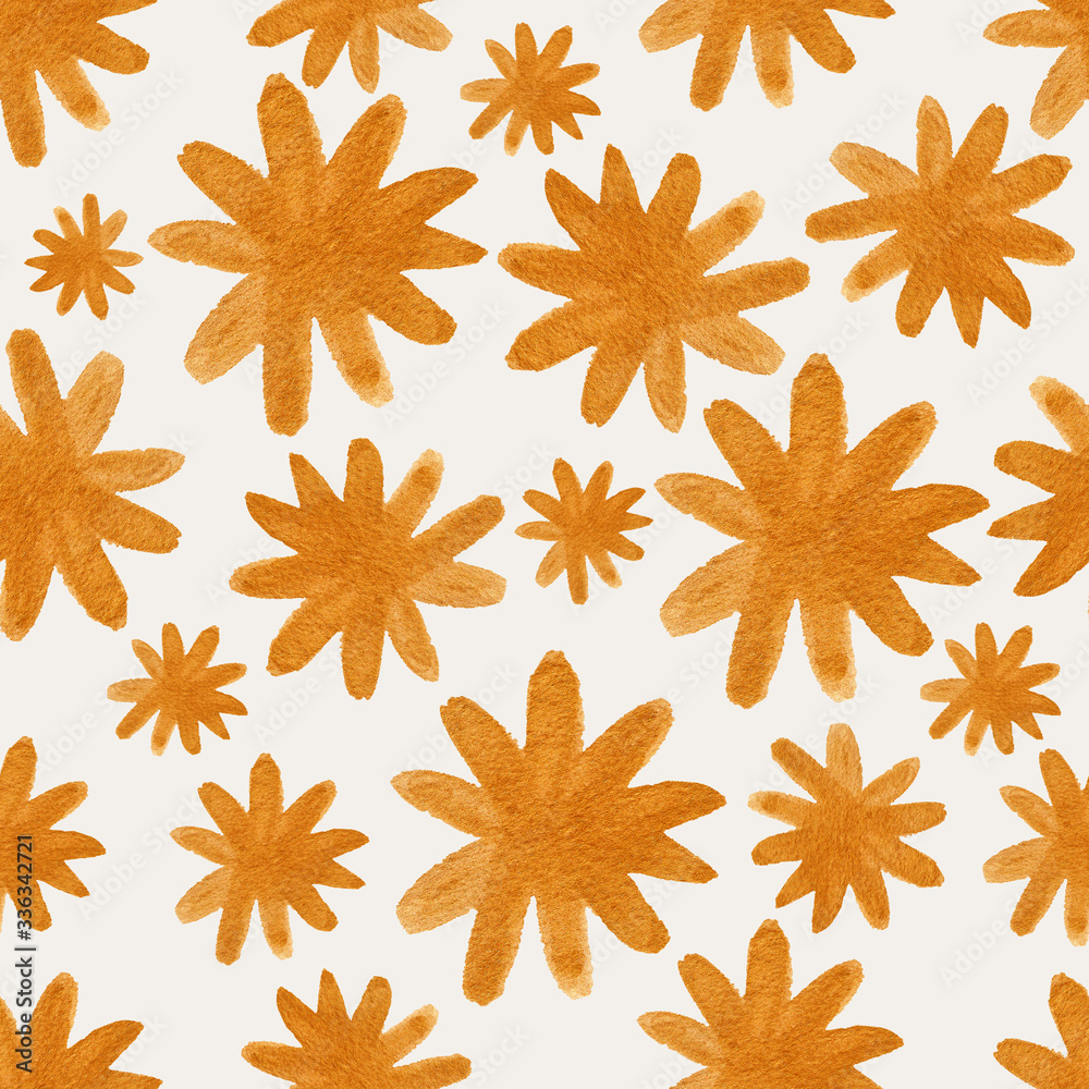Abstract Seamless Pattern With Gouache Flowers Abstract Seamless Pattern With Gouache Flowers