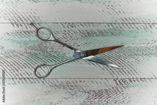 presentation of old barber tools of different types