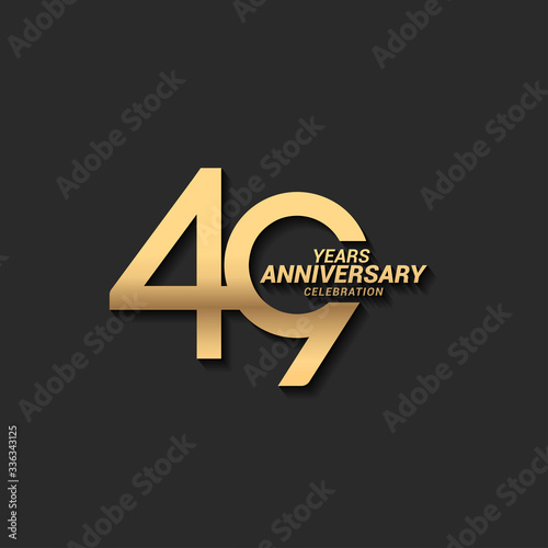 49 years anniversary celebration logotype with elegant modern number gold color for celebration photo