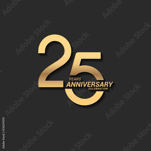 25 years anniversary celebration logotype with elegant modern number gold color for celebration