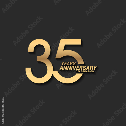 35 years anniversary celebration logotype with elegant modern number gold color for celebration