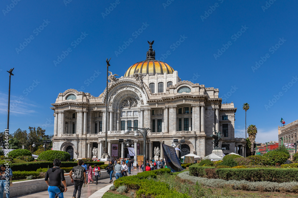 Fine Arts Palace - Palacio de Bellas Artes cultural center in Mexico City, Mexico.