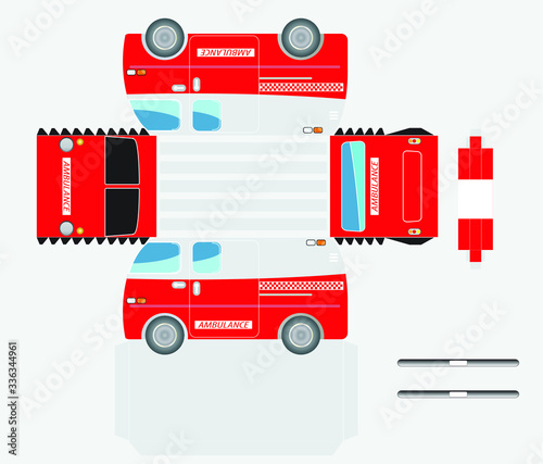 Ambulance Van Car Paper Model