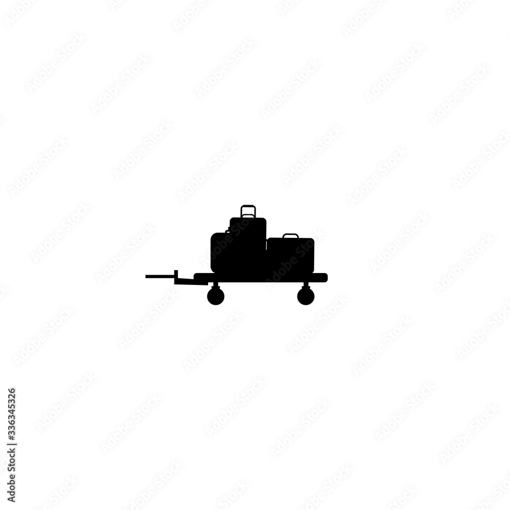 trolley with suitcases icon trolley with suitcases icon