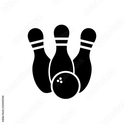 Bowling outline icon. Symbol, logo illustration for mobile concept and web design.