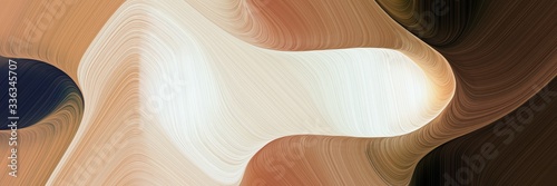 abstract dynamic horizontal banner with very dark pink, light gray and pastel brown colors. fluid curved flowing waves and curves