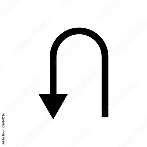 U turn outline icon. Symbol, logo illustration for mobile concept and web design.