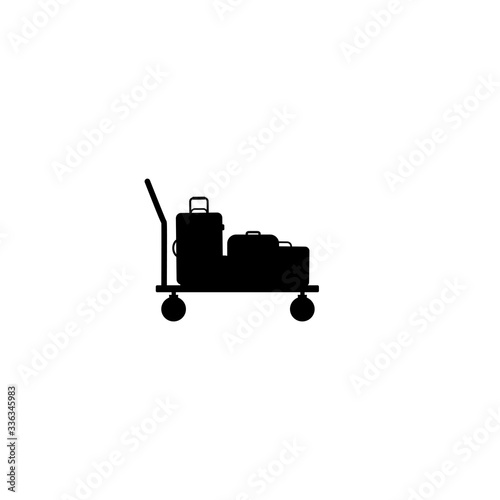 trolley with luggage icon