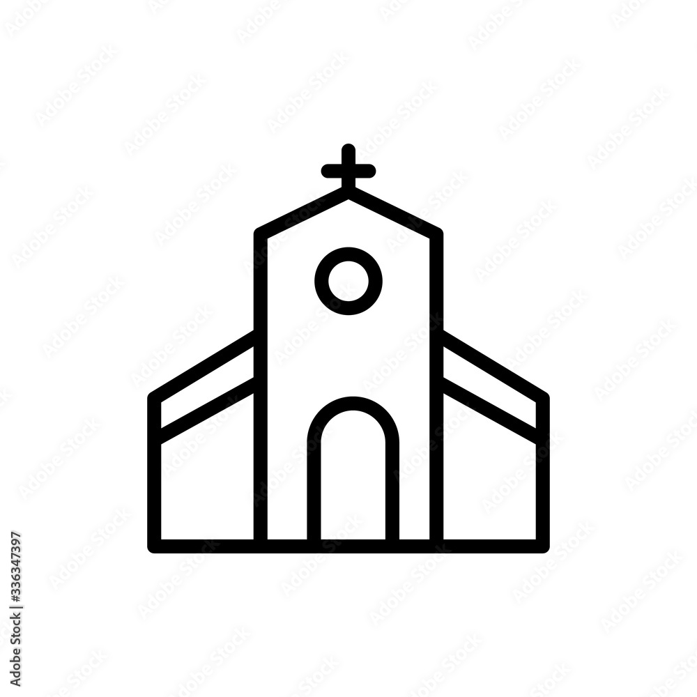 Church building icon. Simple line vector elements of religious holiday for ui and ux, website or mobile application Church building icon. Simple line vector elements of religious holiday for ui and ux, website or mobile application