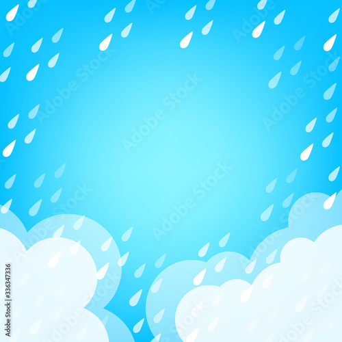 banner frame rain fall background for rainy season sale off, monsoon banner template frame for offer discount sale, cute rainy season template banner for summer sale