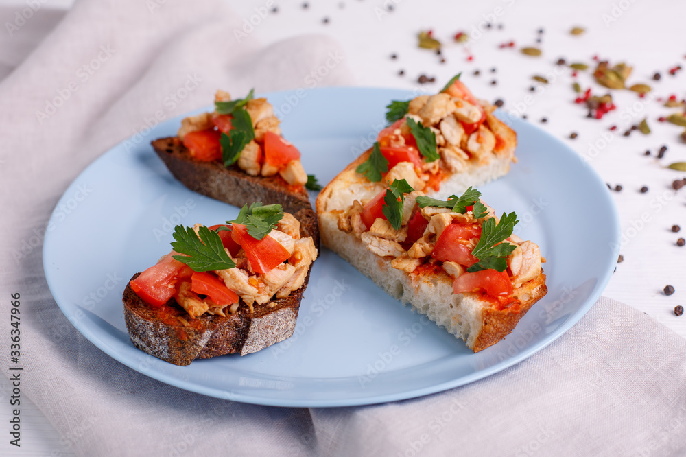 bruschetta with chicken bruschetta with chicken
