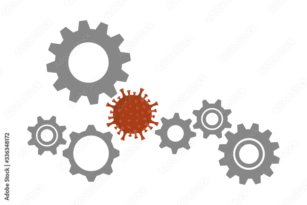virus in gear system error info graphic vector illustration EPS10 virus in gear system error info graphic vector illustration EPS10