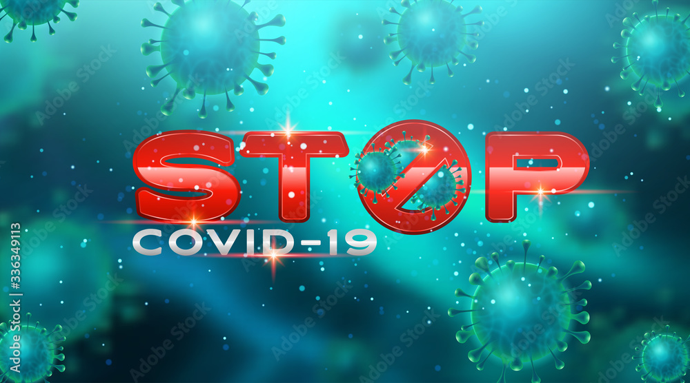 Background for asian flu outbreak and coronaviruses influenza concept. Red 