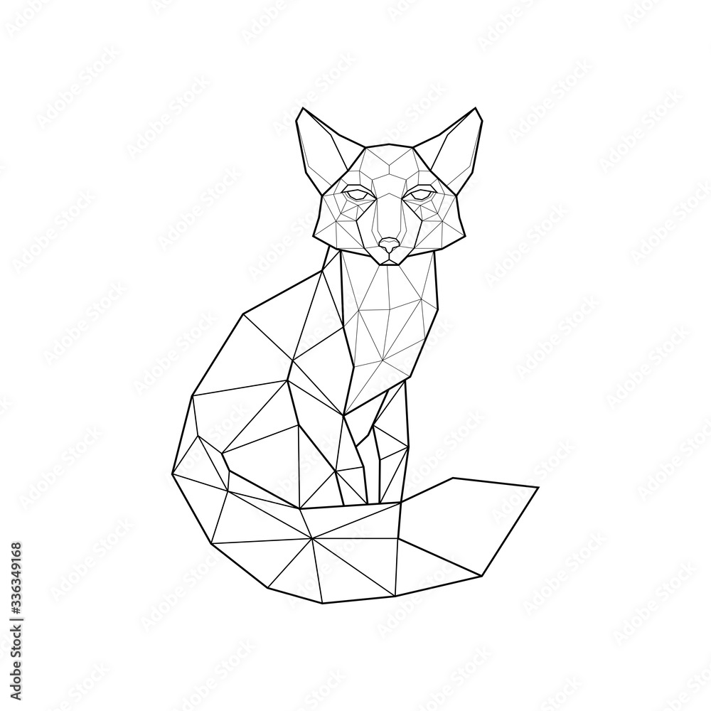 Fototapeta premium Polygonal abstract fox. Logo of the fox. Vector illustration