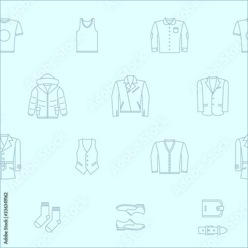 Fashion - Vector background (seamless pattern) of men's clothing for graphic design