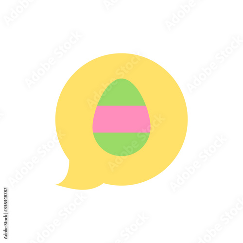 Chat egg color icon. Simple color vector elements of religious holiday for ui and ux, website or mobile application