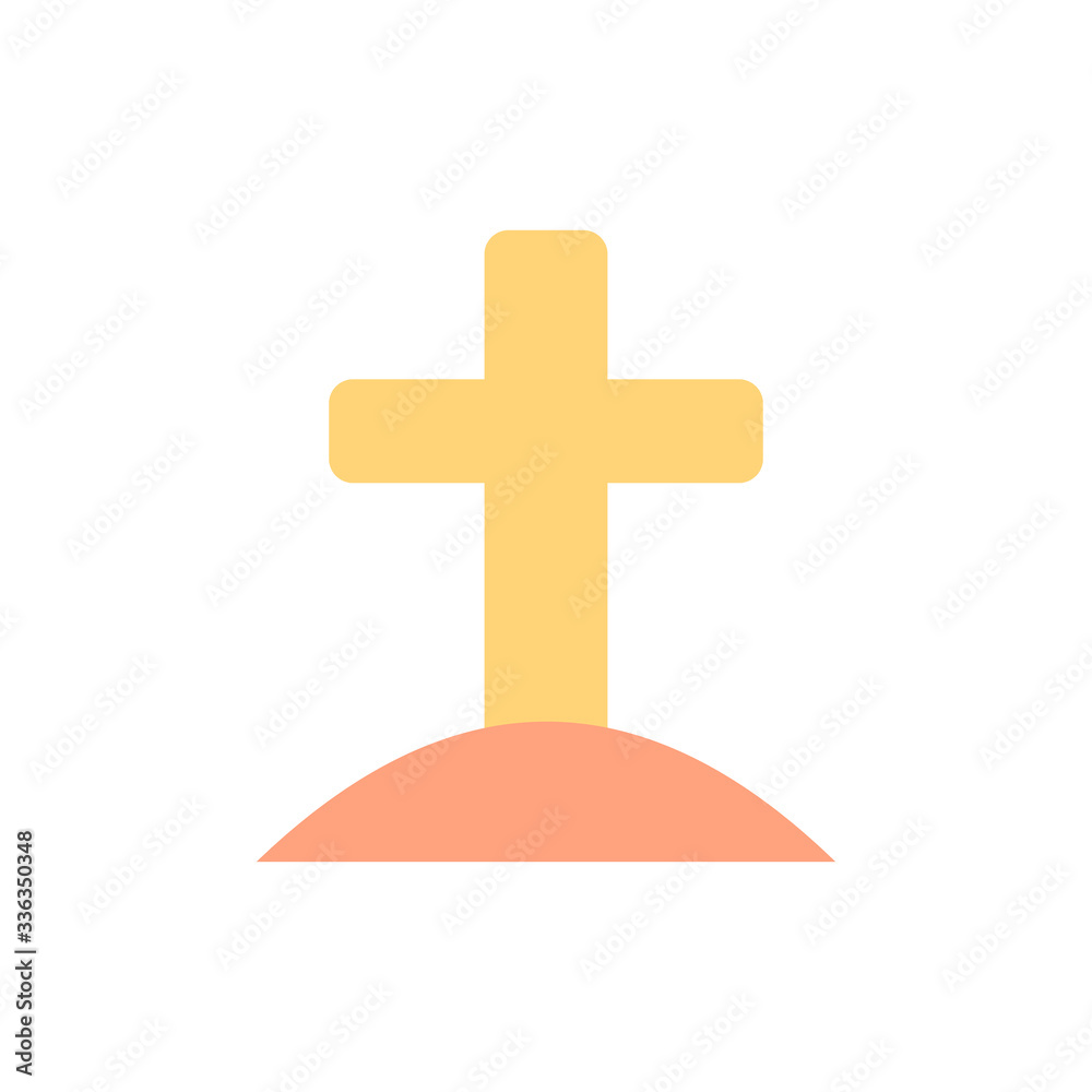 Fototapeta premium Cross Christianity color icon. Simple color vector elements of religious holiday for ui and ux, website or mobile application