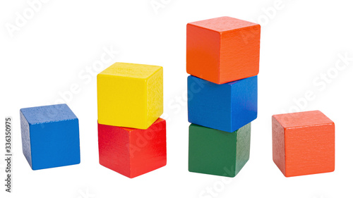 Multi-colored cubes isolated on white background. © Niko