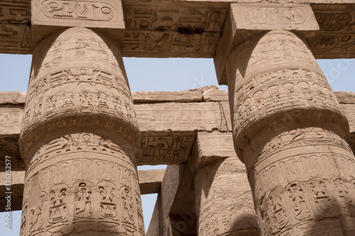 Karnak Temple, located on the eastern bank of the Nile River, opposite Luxor, the area of ​​ancient Thebes, which housed the most important religious complex in Ancient Egypt, Africa. photo