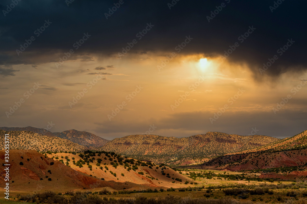 Desert Land Under Stormy Sky