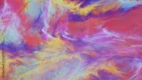 Abstract red and violet fantastic clouds. Colorful fractal background. Digital art. 3d rendering.