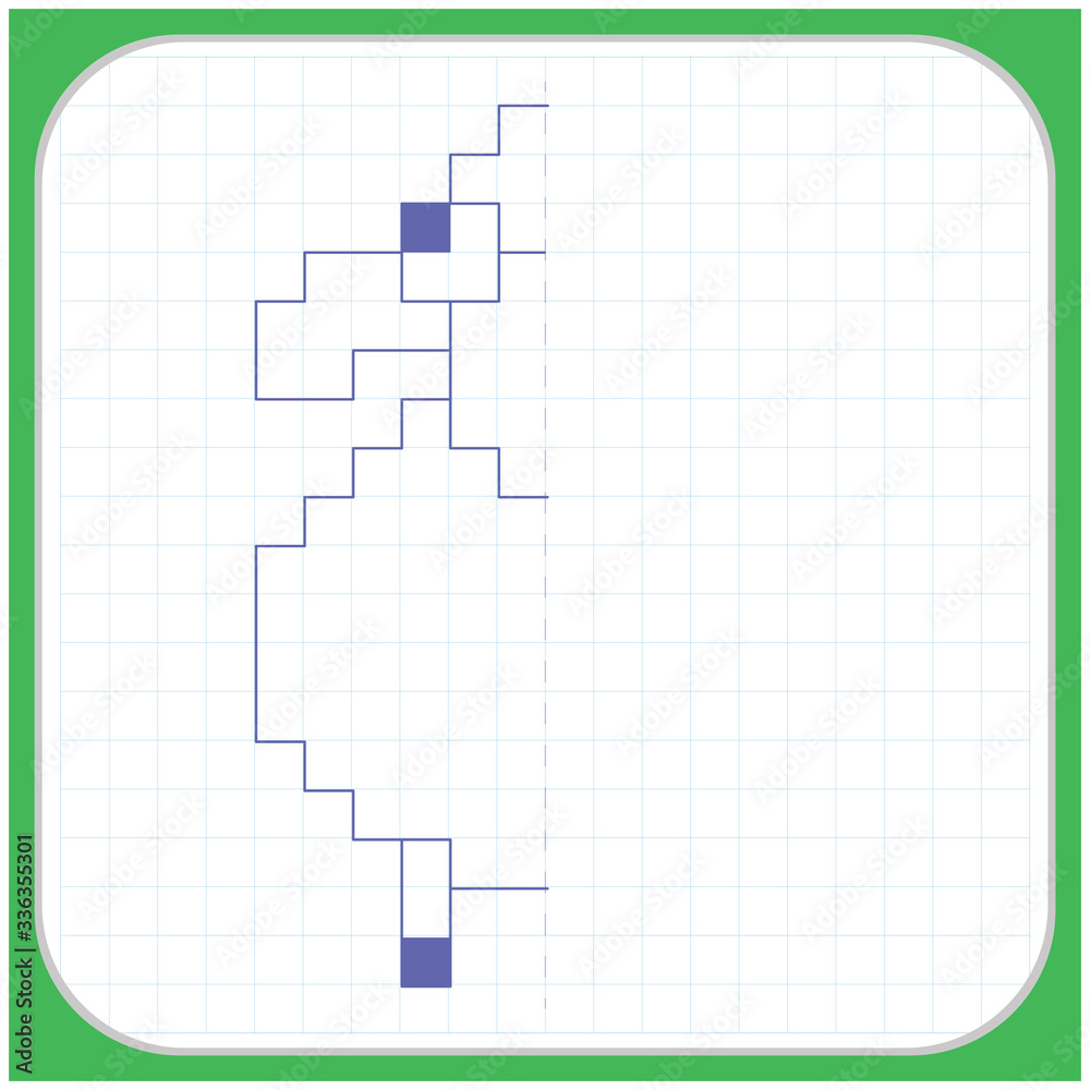 Draw a reflection of the picture. Worksheet for kids Stock Vector ...
